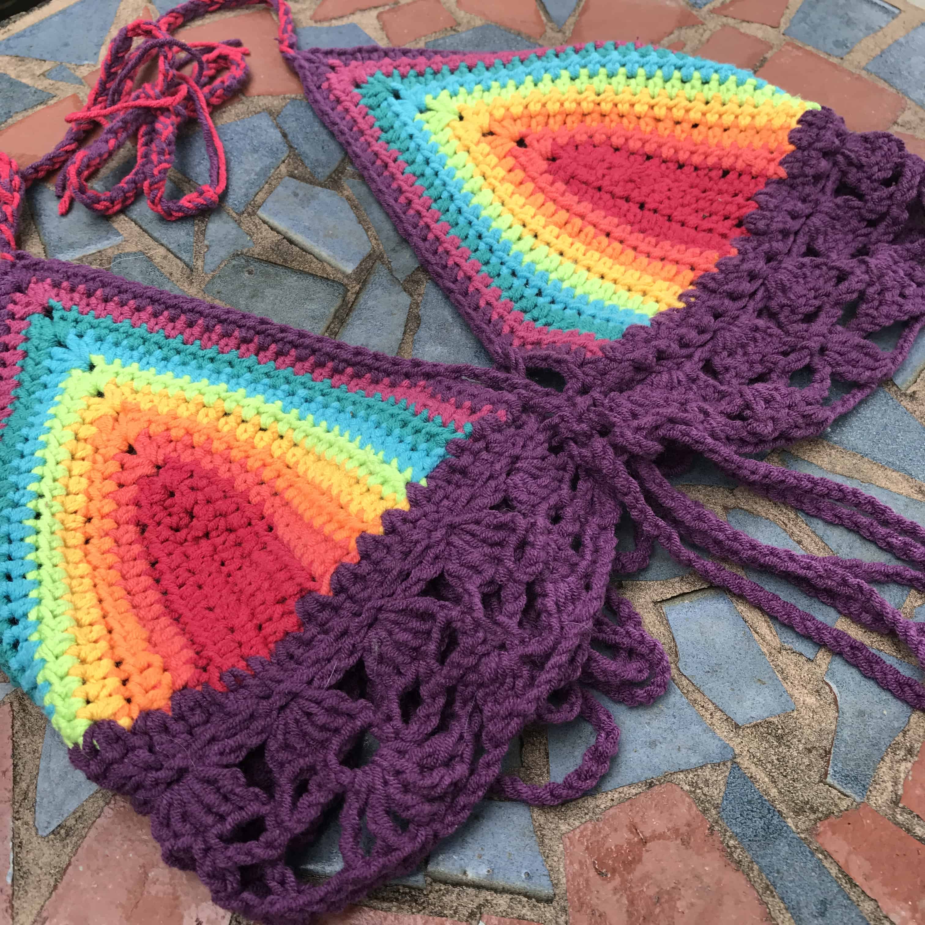 Rainbow Crochet Bikini Top Free Crochet Bikini Top Pattern Tutorial Rainbow Crochet Bikini Top Free Crochet Bikini Top Pattern Tutorial