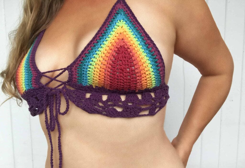 Rainbow Bikini Halter modeled by Me!