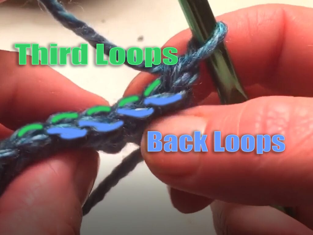 half double crochet third loop