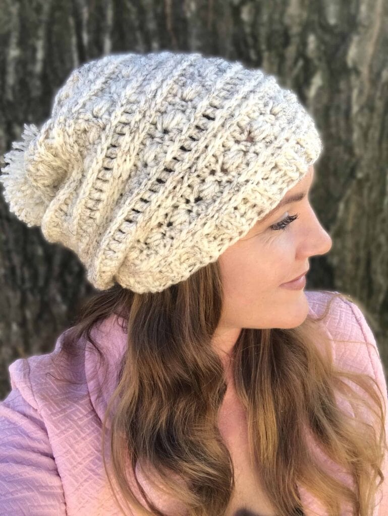 sequoia ridge slouch crochet beanie free crochet pattern