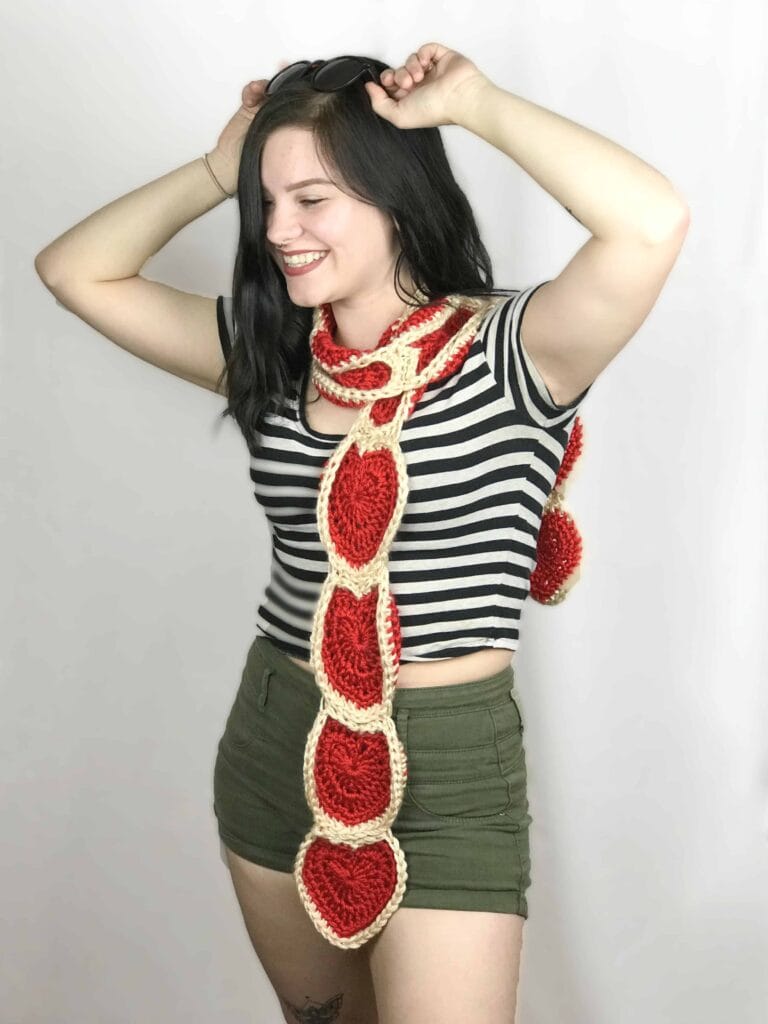 Free Crochet Heart Scarf Pattern