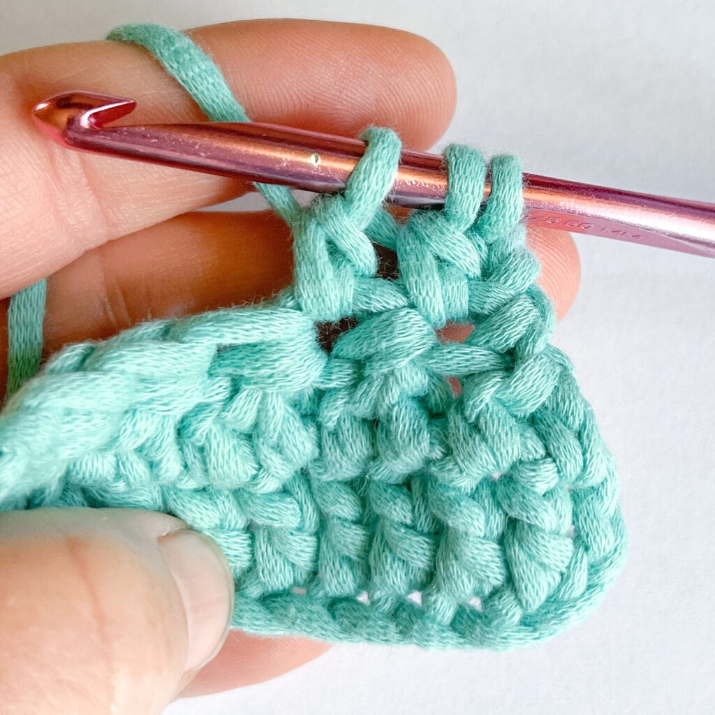 double crochet 2 together decrease step 8