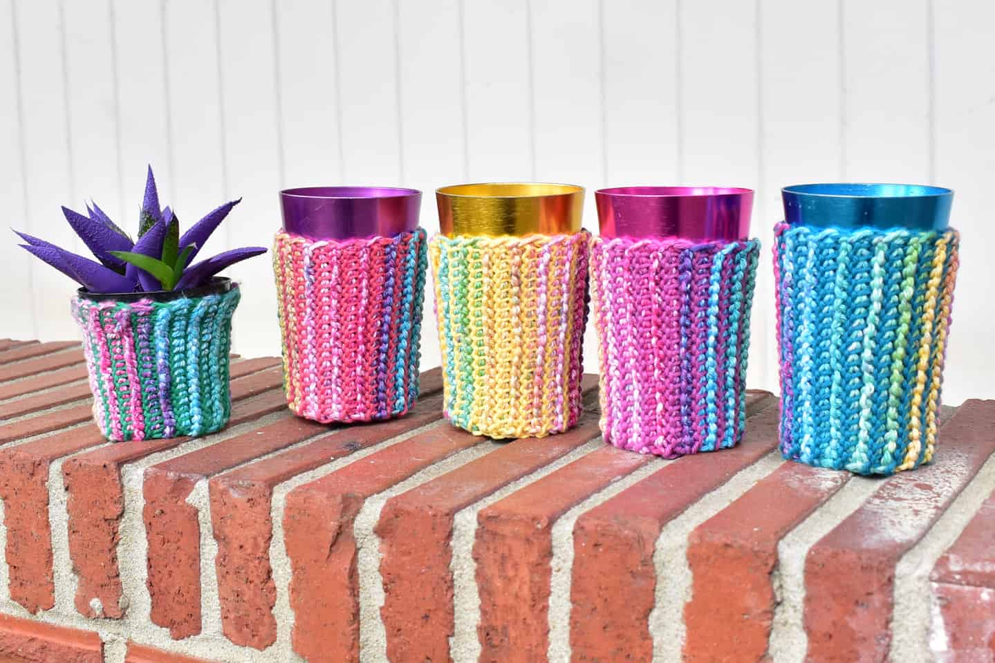 Rainbow Crochet Coozies
