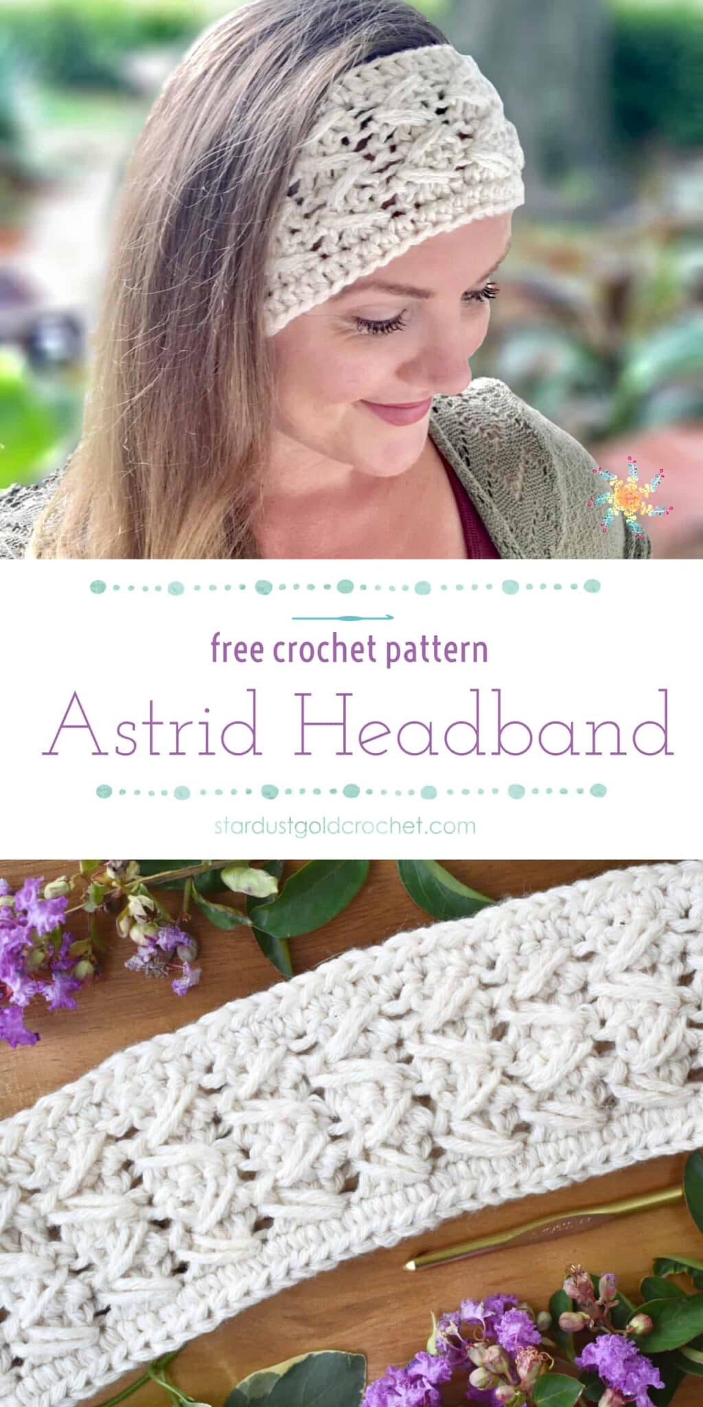 Astrid Headband Free Beginner One and Done Crochet Pattern Stardust