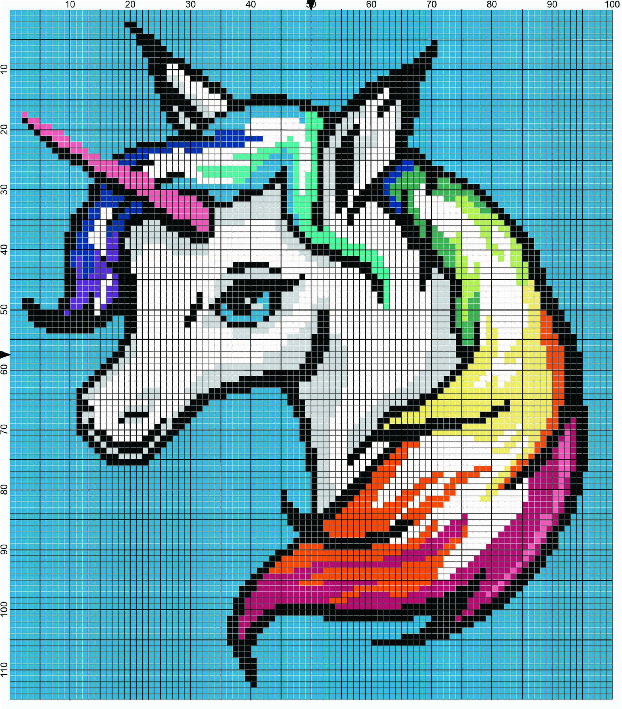 Rainbow Unicorn Graphgan C2C & Row by Row Written Pattern Stardust