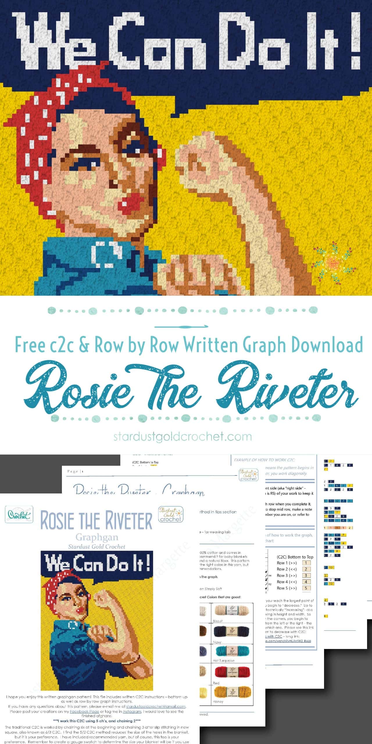 Rosie the Riveter Pin Free Graph Download