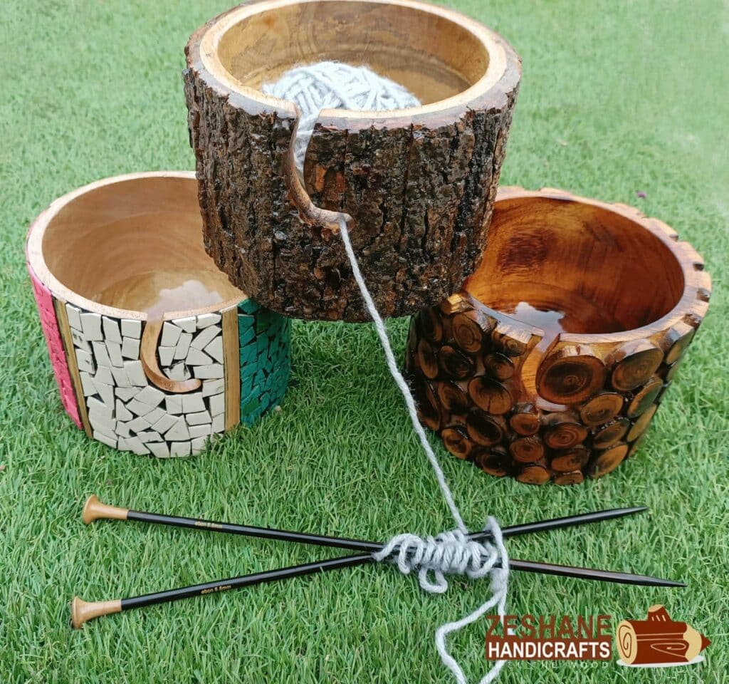 Set of 3 Yarn Bowls by Zeshane Handicrafts