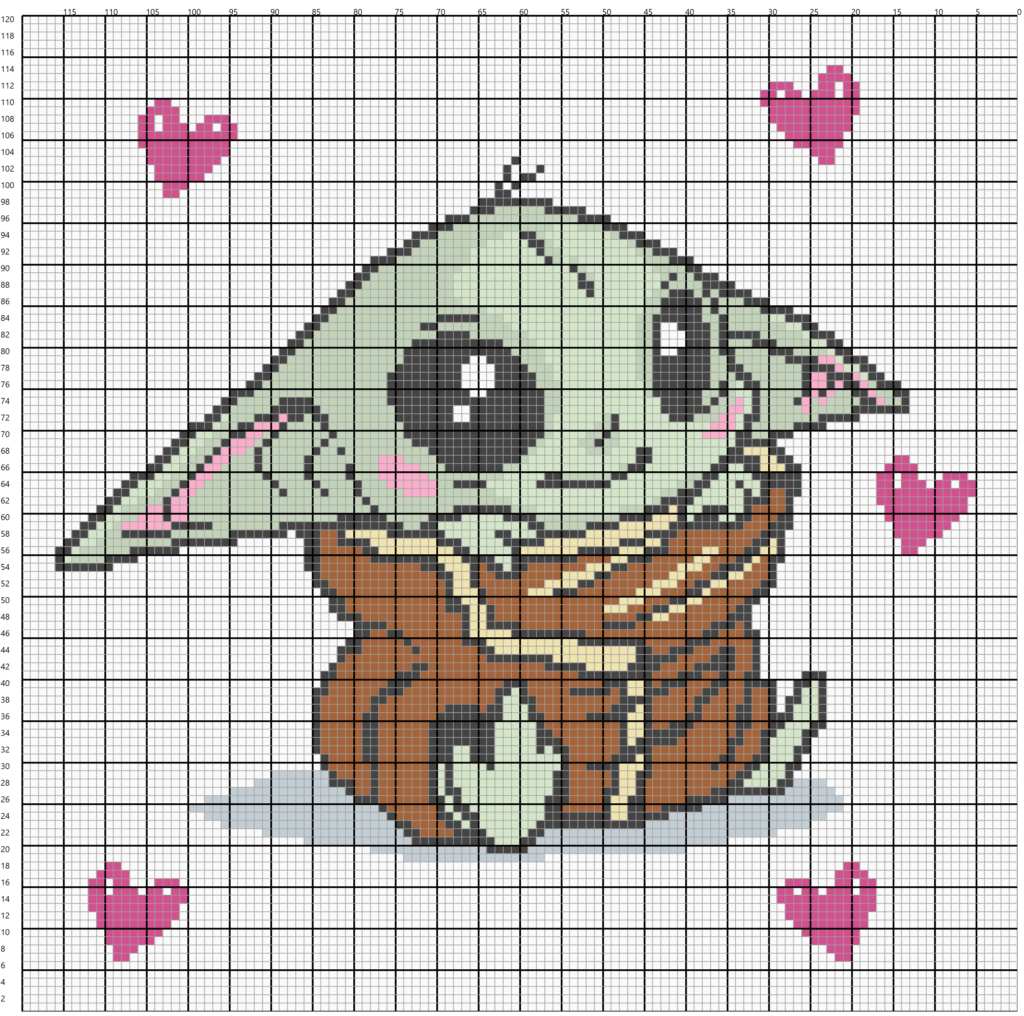 The Child Baby Yoda C2c Crochet Pattern Written Row By Row Stardust Gold Crochet