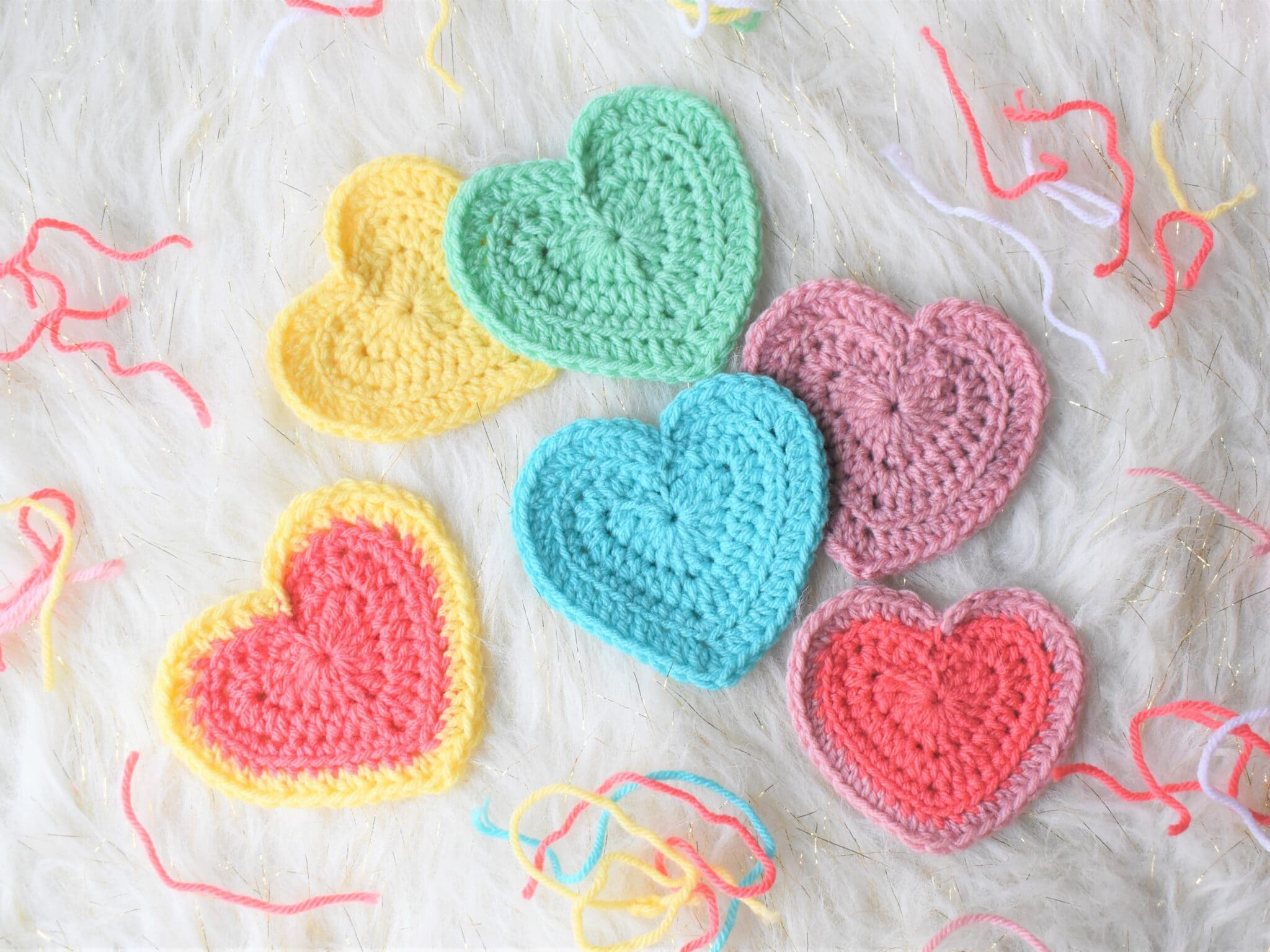 Easy Crochet Heart Pattern Stardust Gold Crochet