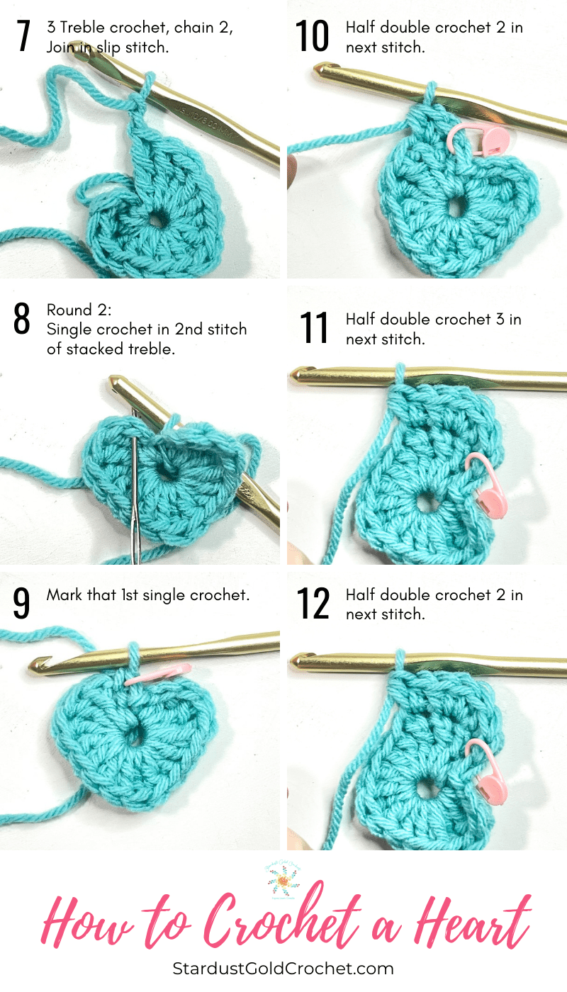 How to crochet a heart for beginners tutorial in step by step pictures