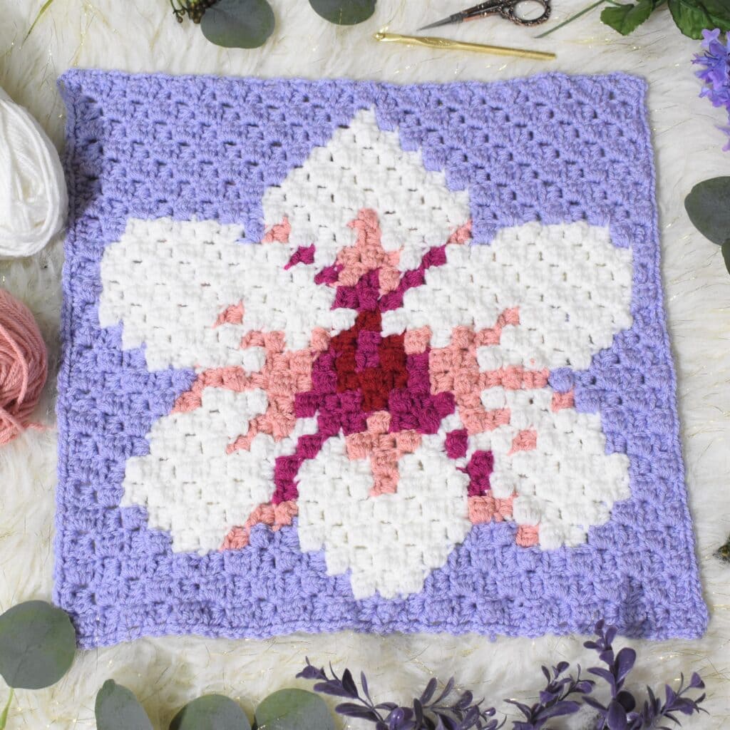White Orchid C2C Pattern Square(13)
