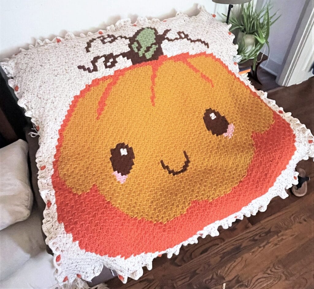 Kawaii Cute Pumpkin C2C Blanket Pattern