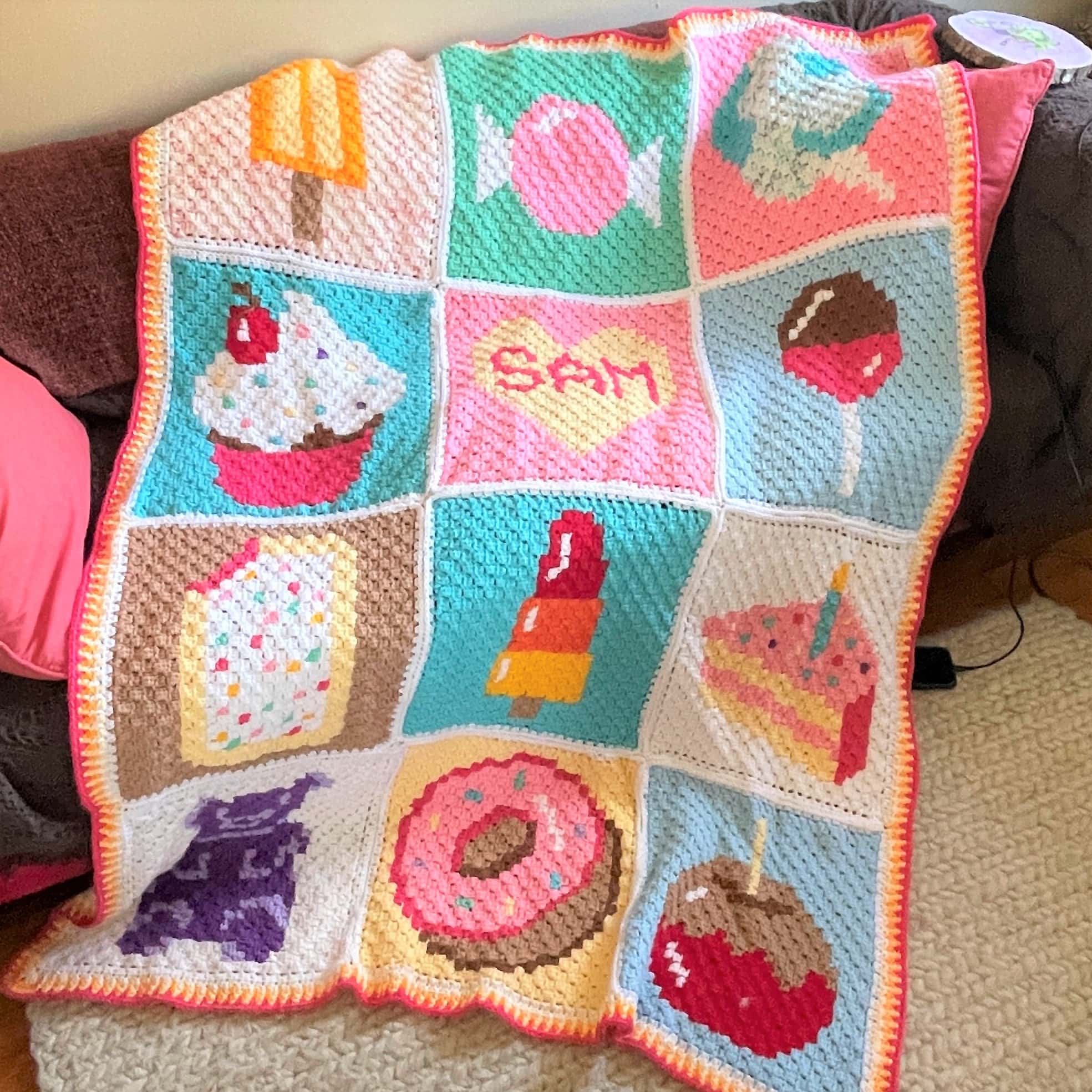 Sweet Treats blanket by Tasha A crochet story of kindness