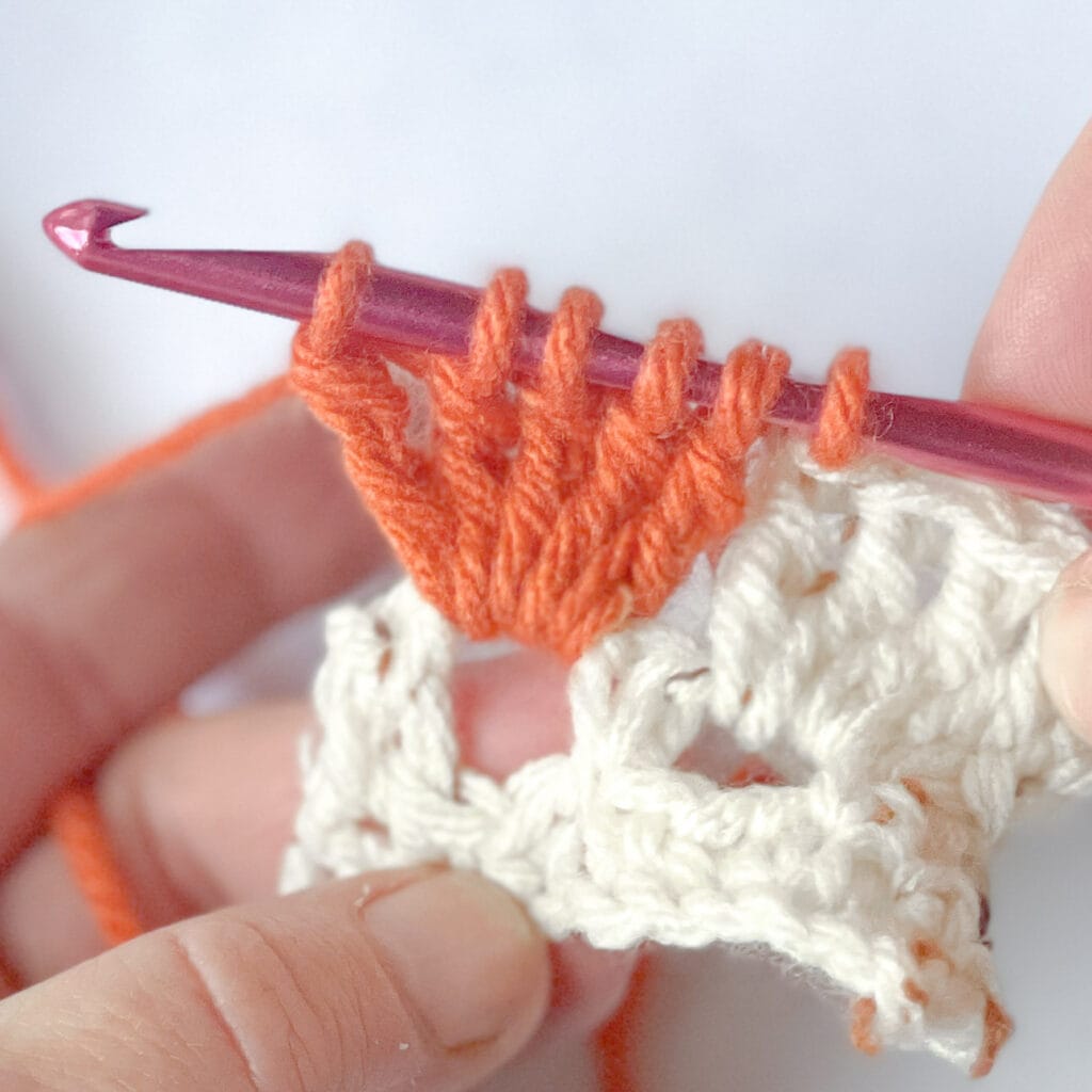 crochet pumpkin stitch tutorial (step 6)