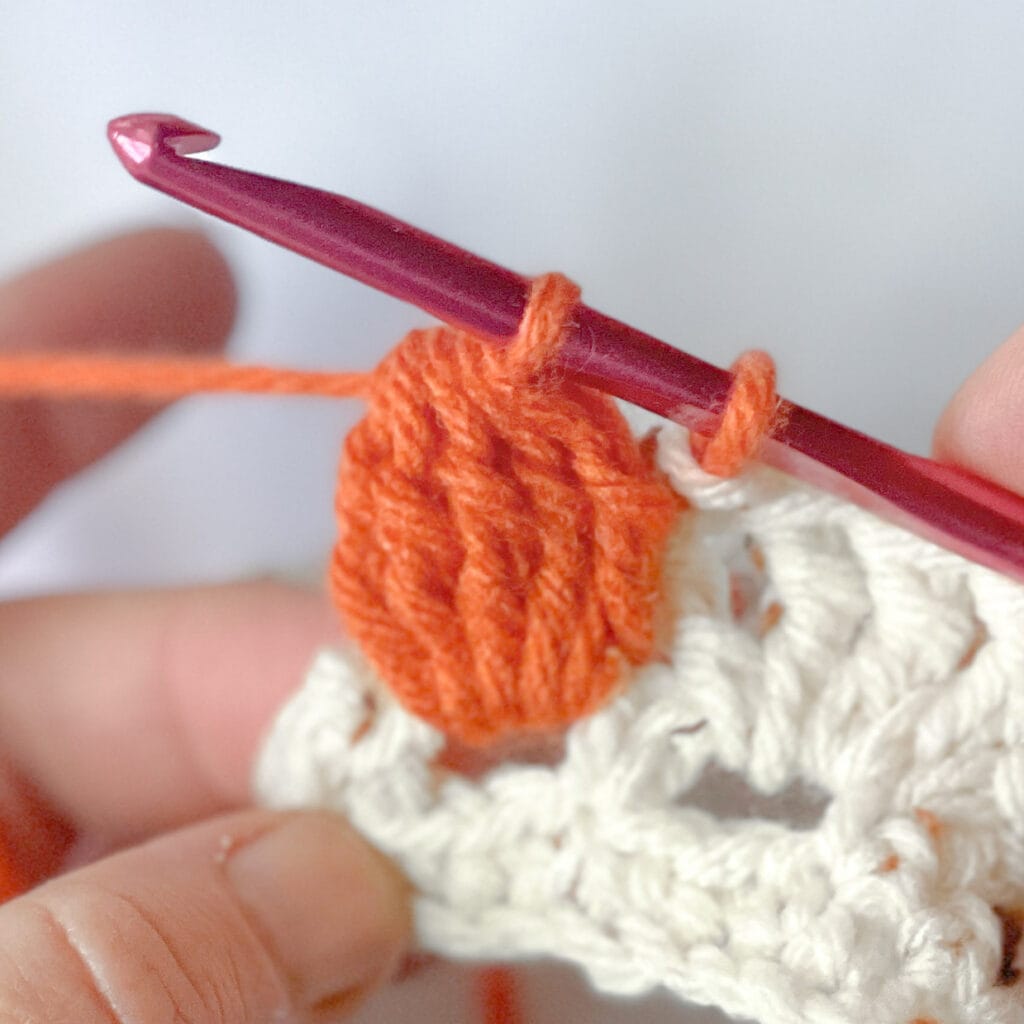 crochet pumpkin stitch tutorial (step 7)