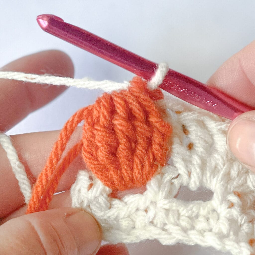 crochet pumpkin stitch tutorial (step 8)