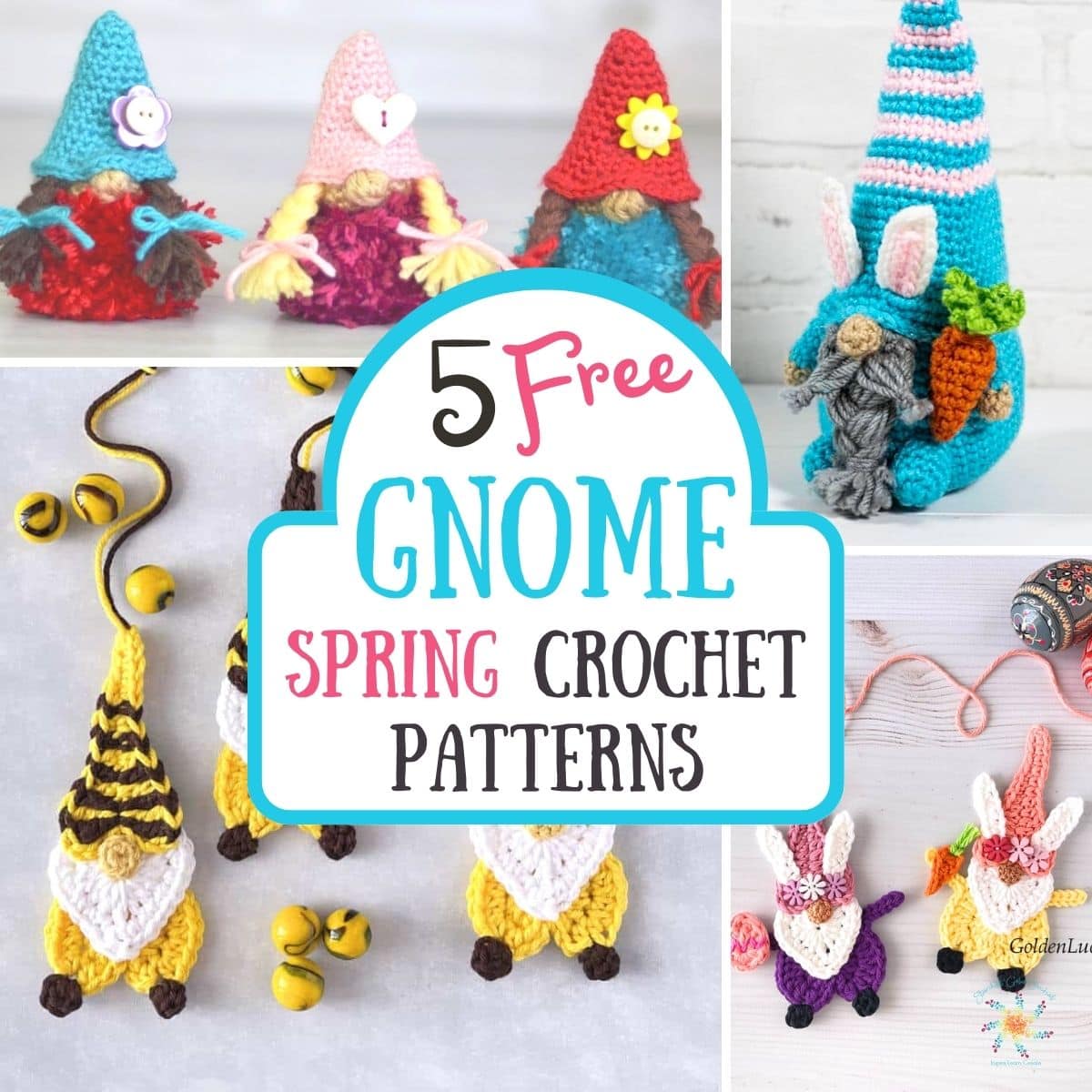 5 free spring gnome crochet patterns