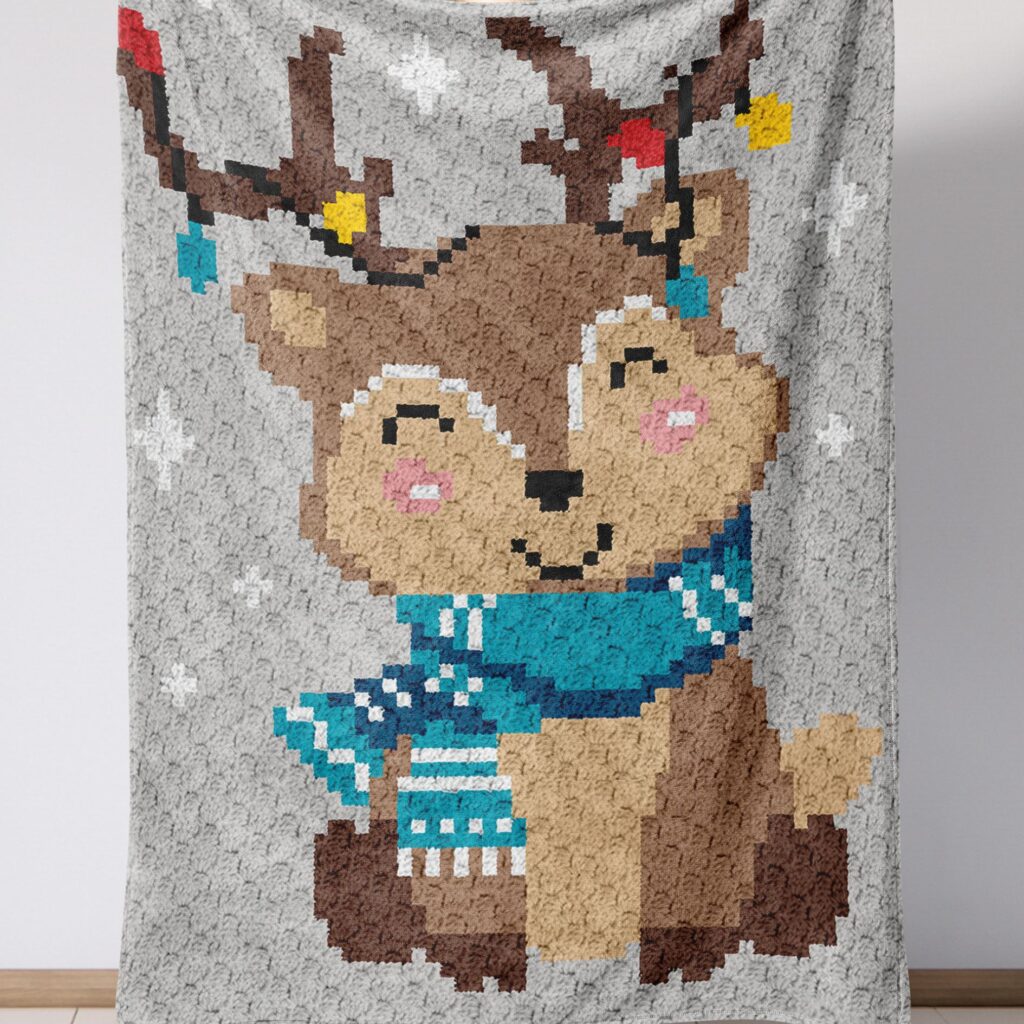 Winter Woodland Reindeer C2C Crochet Pattern