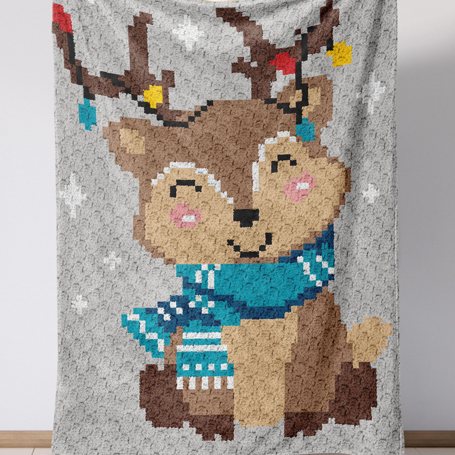 Winter Woodland Reindeer C2C Crochet Pattern