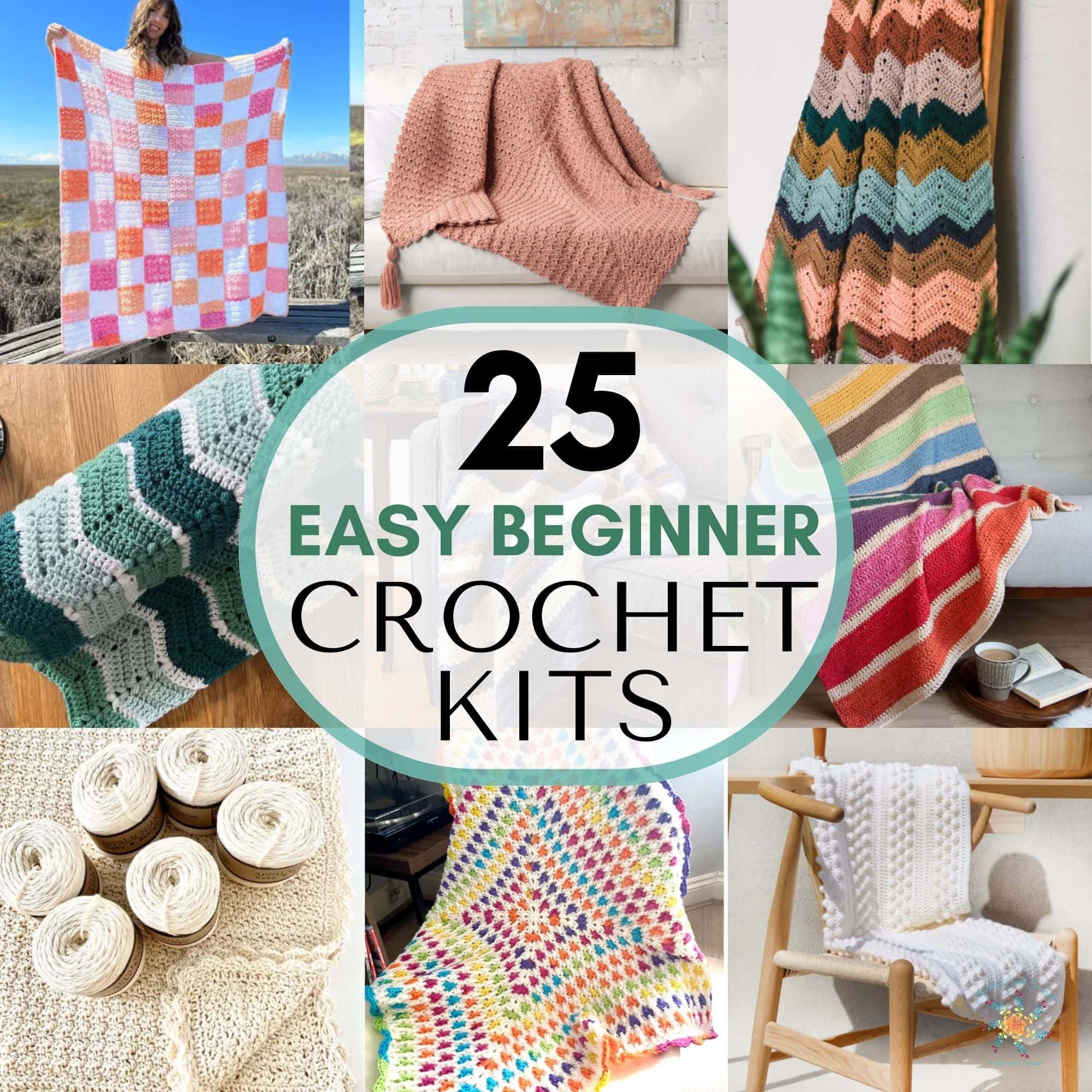 25 crochet blanket kits for beginners featured