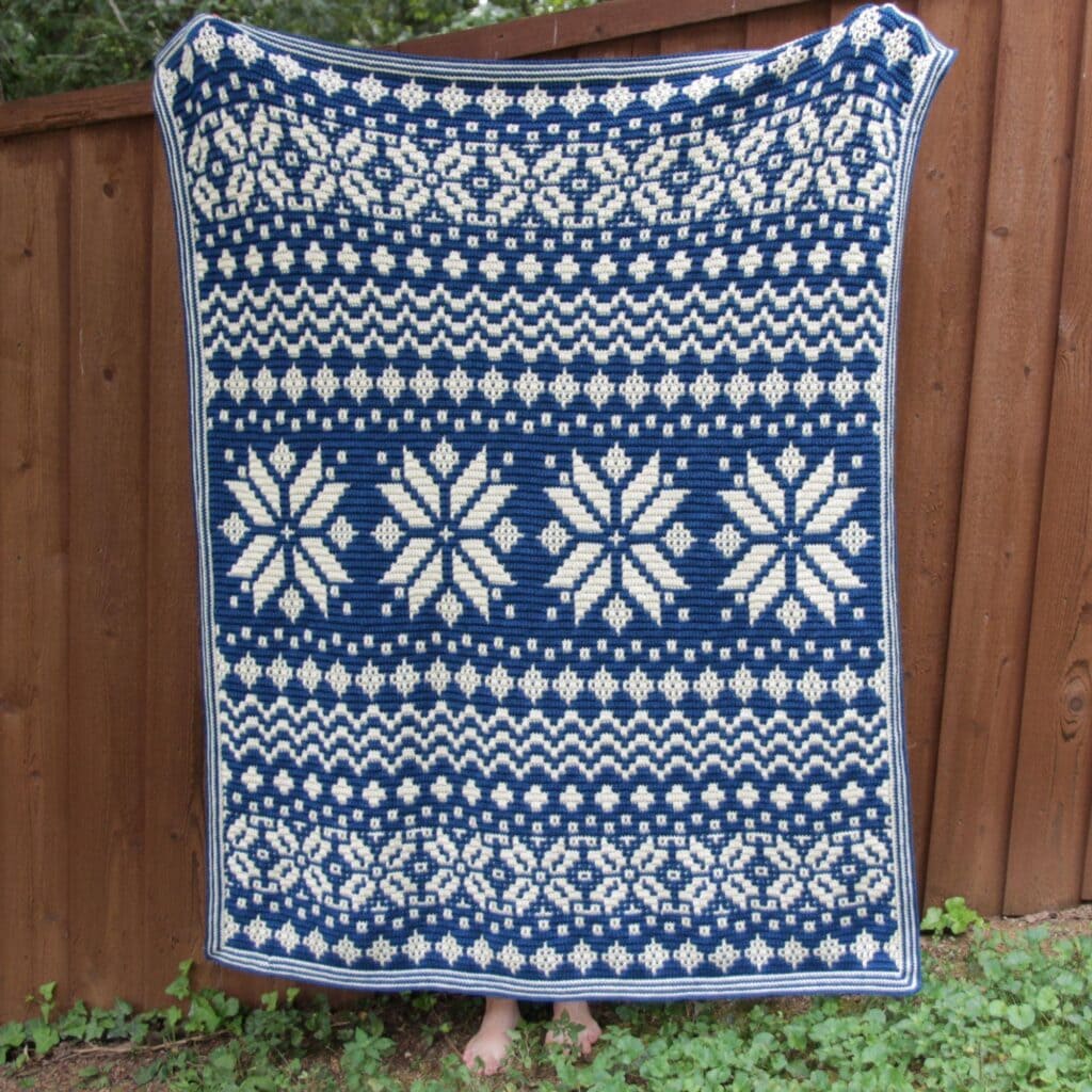 nordic star mosaic crochet blanket (6)