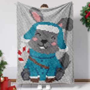 Winter Woodland Bunny C2C Blanket 4 - Copy