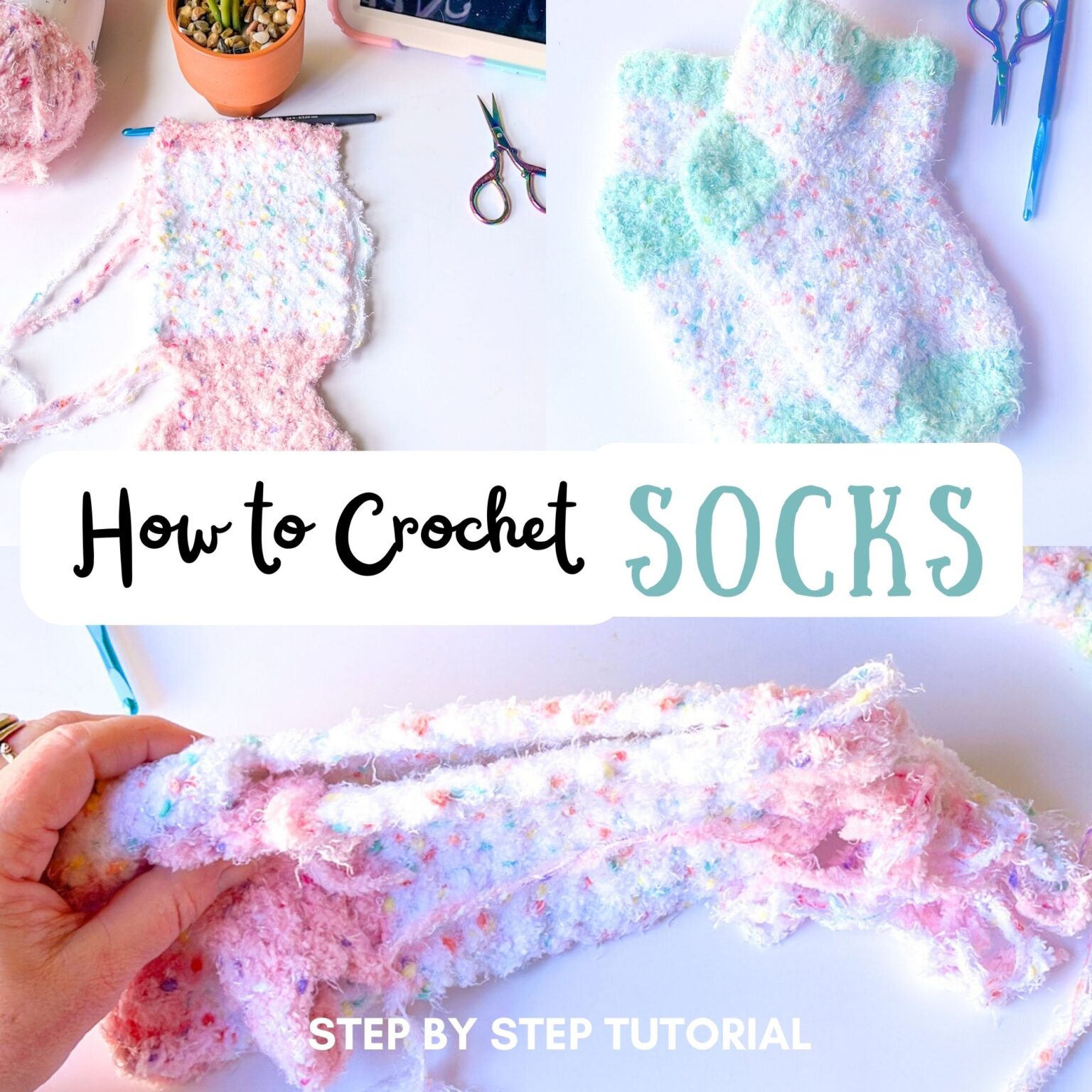 How to Crochet Socks the Easy Way (Step by Step) Stardust Gold Crochet