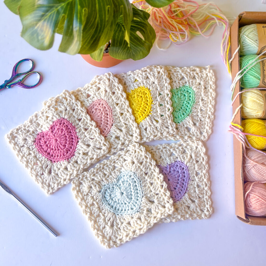 Lacy Heart Granny Square Crochet Pattern