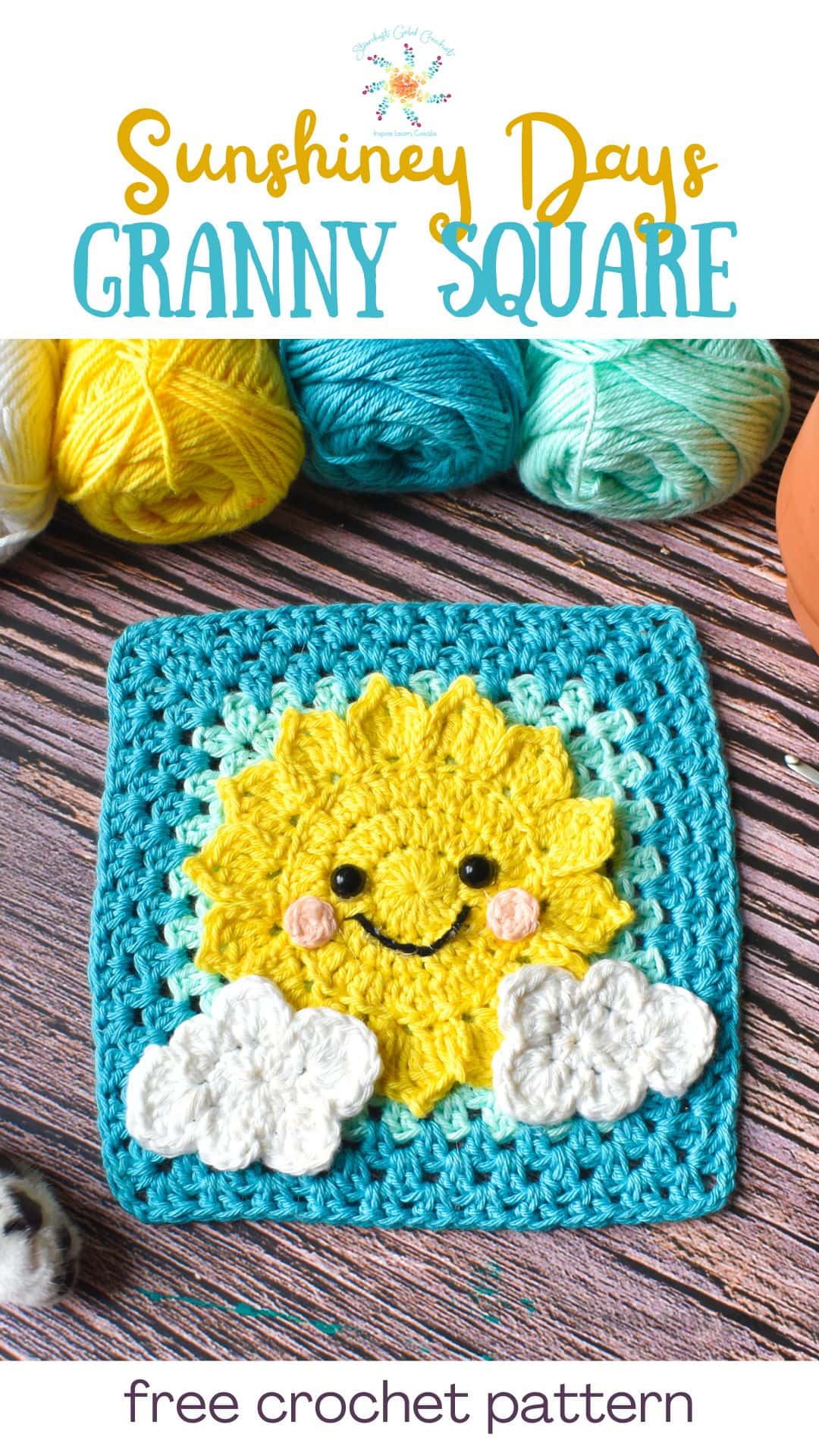 Sun granny square pin