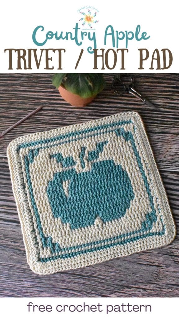 Apple Trivet Mosaic Crochet (2)