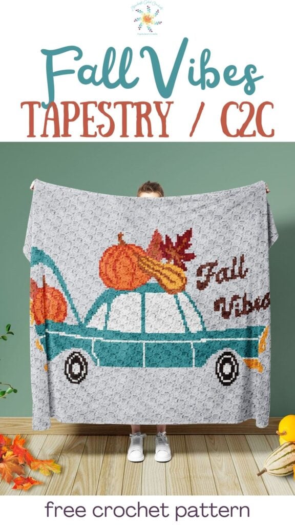 Fall Vibes Tapestry Crochet and C2C Blanket