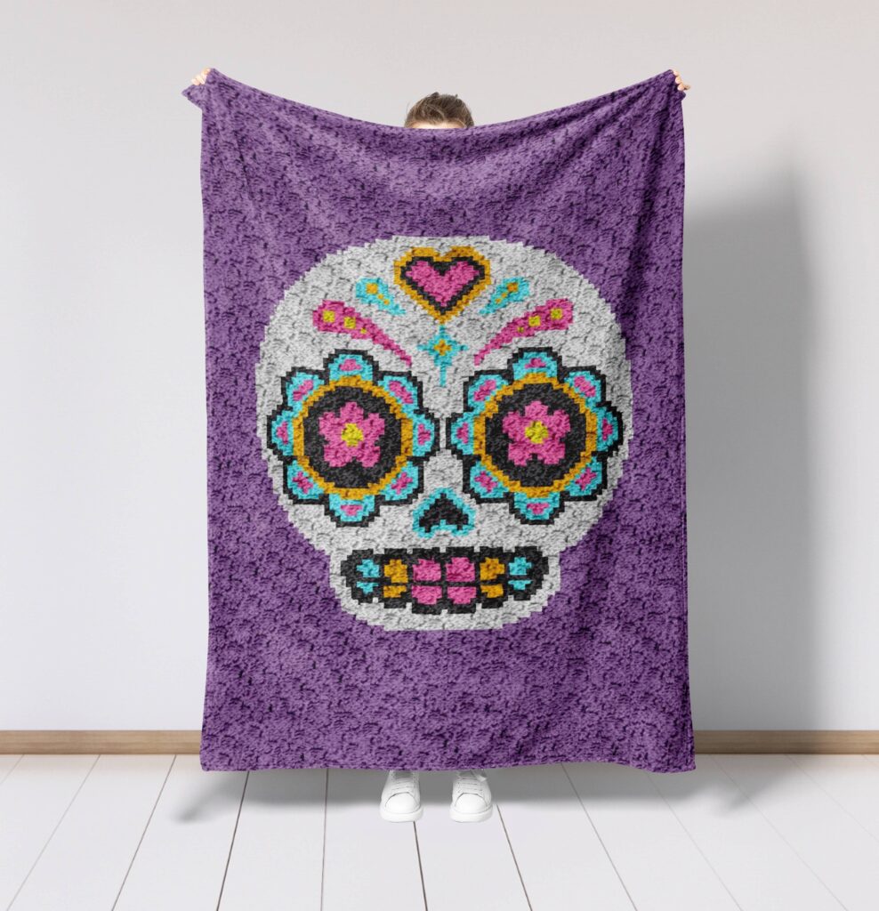 blooming bones sugar skull blanket (1)