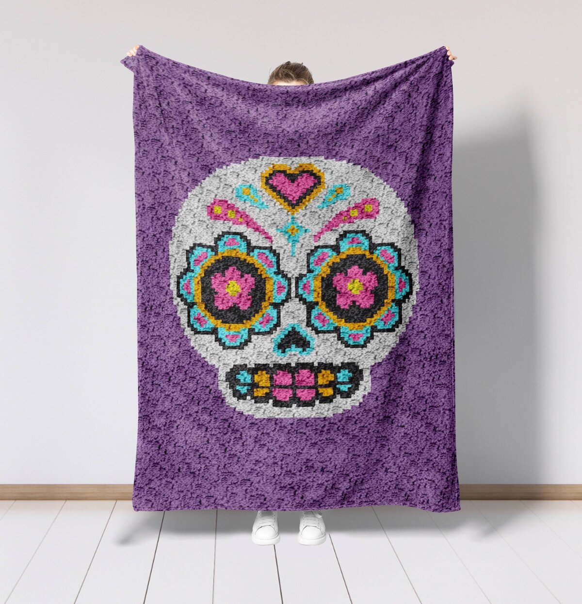 blooming bones sugar skull blanket (1)