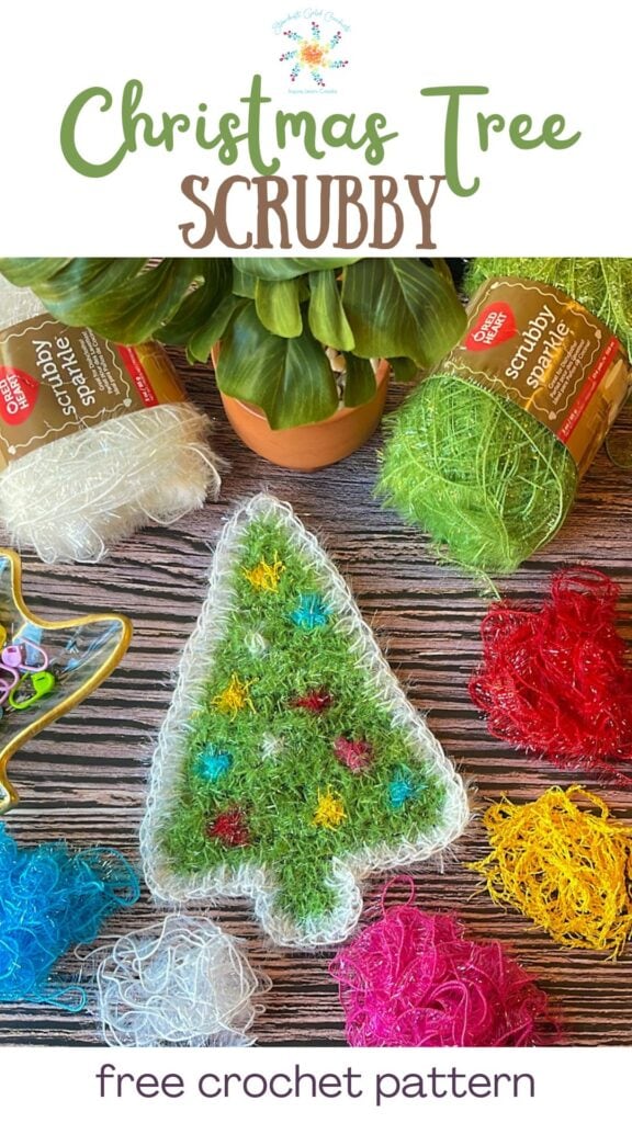 christmas tree scrubby crochet pattern free