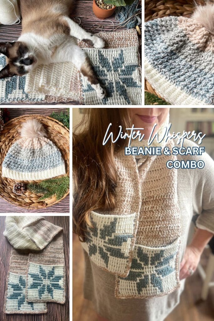 Winter Whispers Pocket Scarf and beanie Combo
