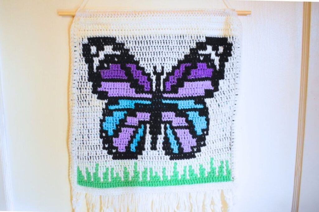 Butterfly Mosaic Crochet Wall Hanging (4)