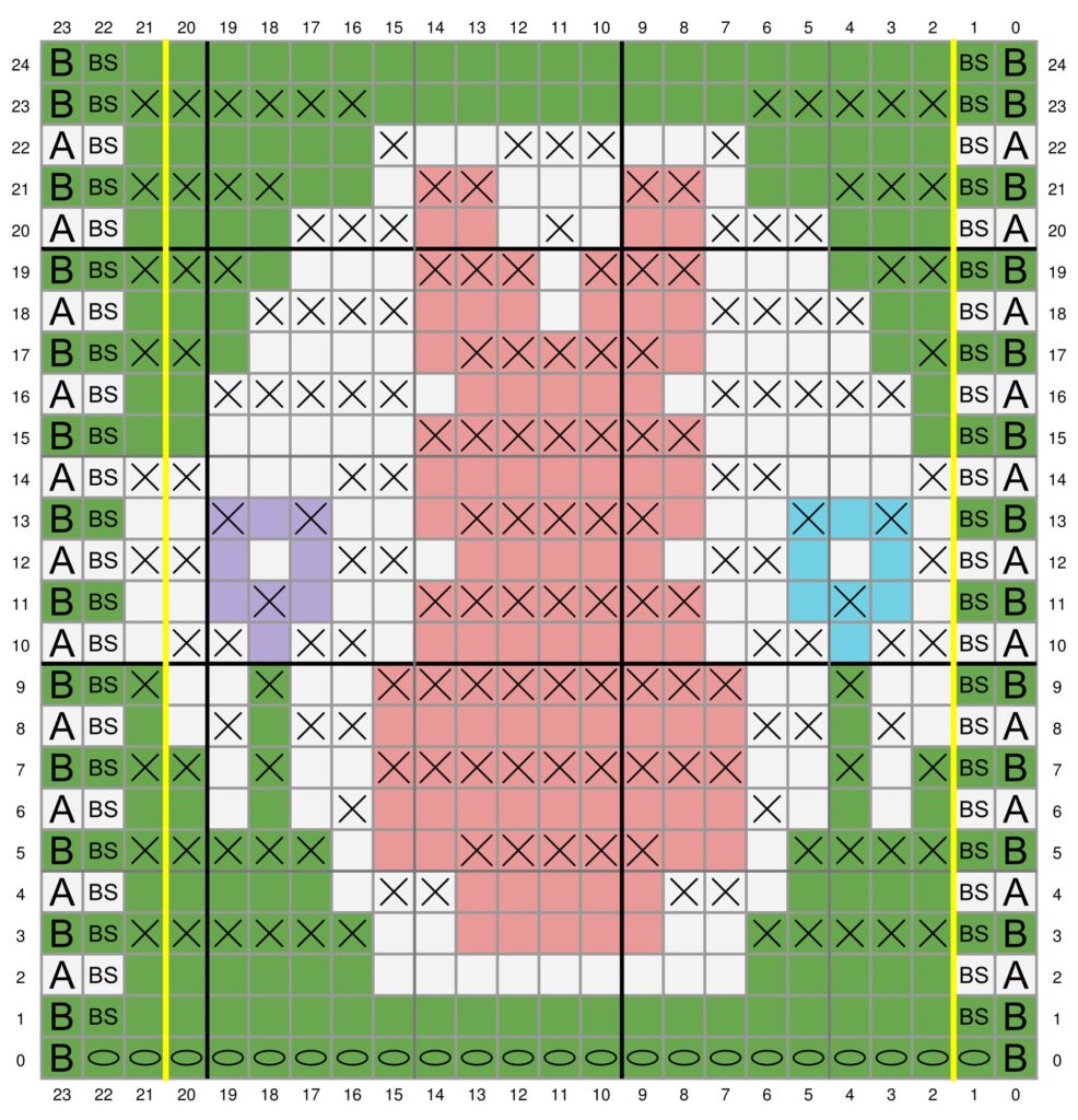 Peek-a-Boo Bunnies Mosaic Crochet Pattern - Stardust Gold Crochet