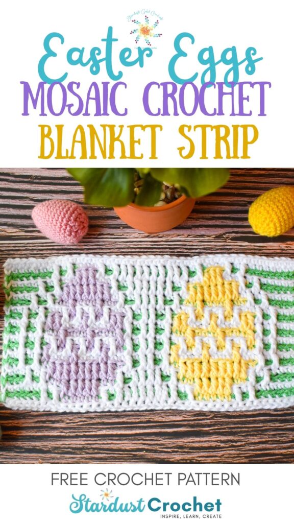 Easter Eggs Mosaic Crochet Blanket Strip PIN