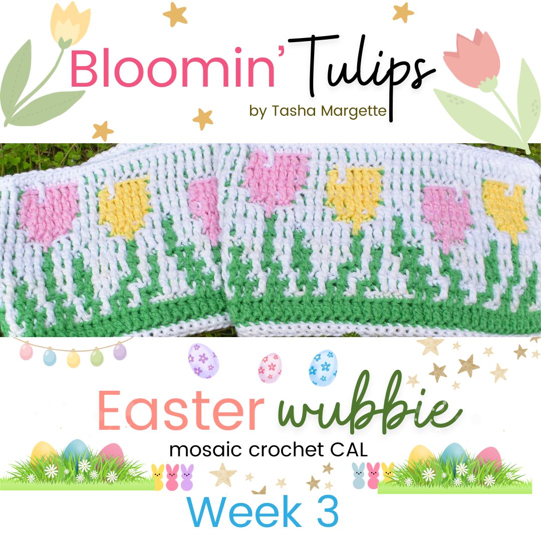 Bloomin' Tulips Mosaic Crochet Blanket