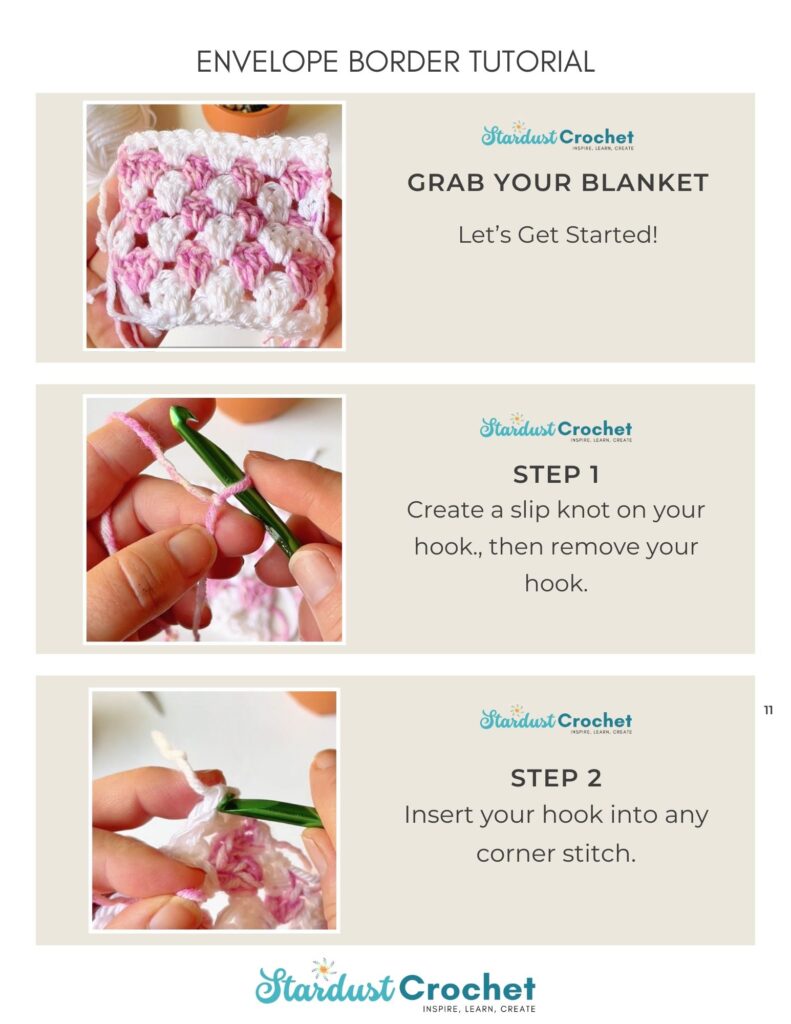 crochet mosaic envelope border tutorial page 1