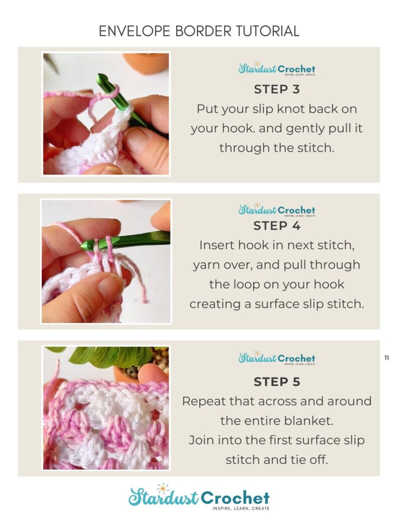 crochet mosaic envelope border tutorial page 2