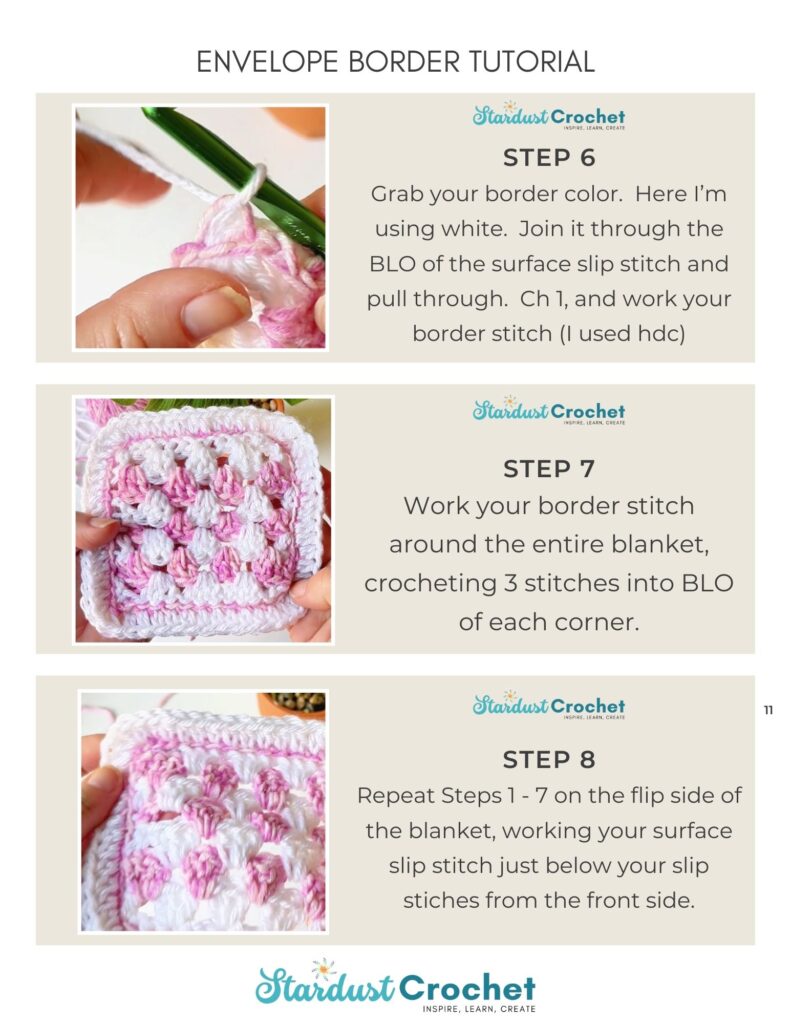 crochet mosaic envelope border tutorial page 3
