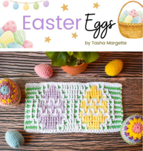easter eggs mosaic crochet blanket strip