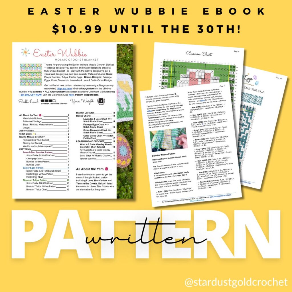 easter wubbie mosaic crochet blanket sale